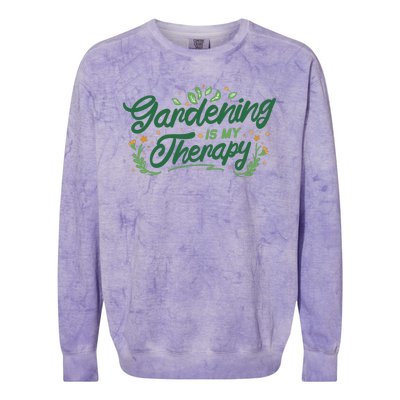 Gardening Is My Therapy Colorblast Crewneck Sweatshirt