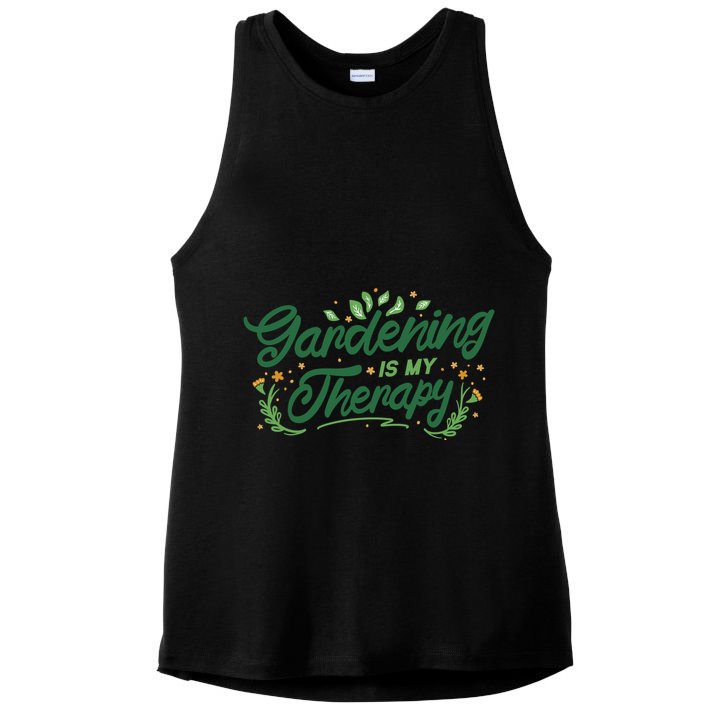 Gardening Is My Therapy Ladies PosiCharge Tri-Blend Wicking Tank