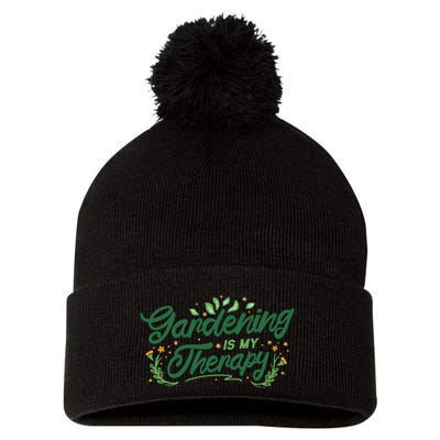 Gardening Is My Therapy Pom Pom 12in Knit Beanie