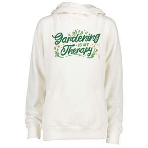 Gardening Is My Therapy Womens Funnel Neck Pullover Hood