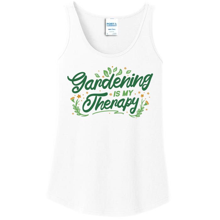 Gardening Is My Therapy Ladies Essential Tank