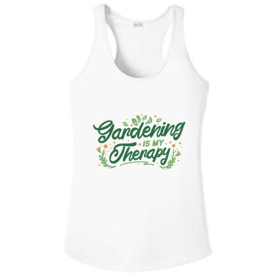 Gardening Is My Therapy Ladies PosiCharge Competitor Racerback Tank