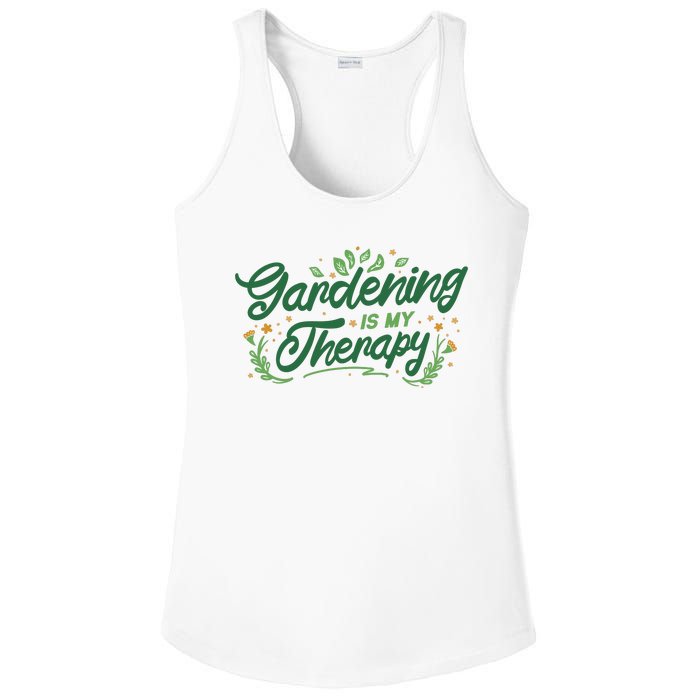 Gardening Is My Therapy Ladies PosiCharge Competitor Racerback Tank