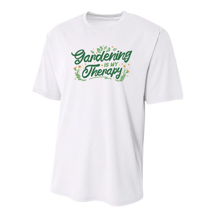 Gardening Is My Therapy Youth Performance Sprint T-Shirt