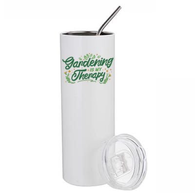 Gardening Is My Therapy Stainless Steel Tumbler