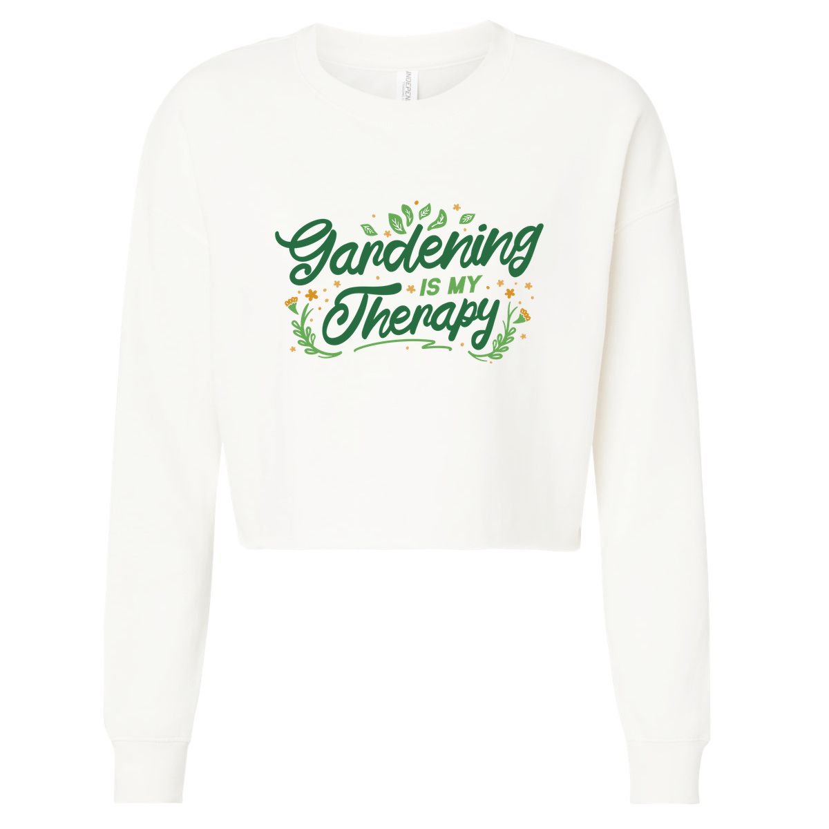 Gardening Is My Therapy Cropped Pullover Crew