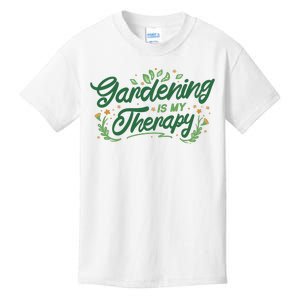 Gardening Is My Therapy Kids T-Shirt