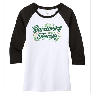 Gardening Is My Therapy Women's Tri-Blend 3/4-Sleeve Raglan Shirt