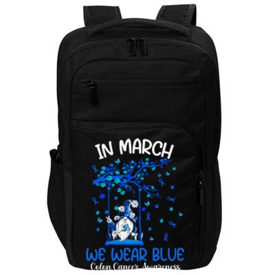 Gnome In March We Wear Blue Clothing Colon Cancer Awareness Gift Impact Tech Backpack