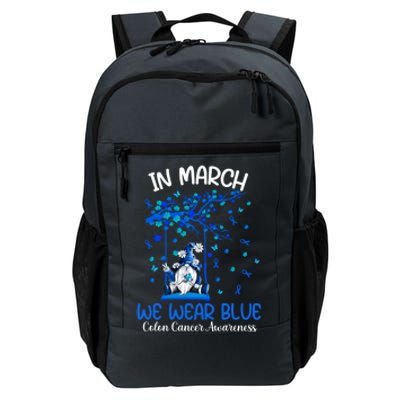 Gnome In March We Wear Blue Clothing Colon Cancer Awareness Gift Daily Commute Backpack