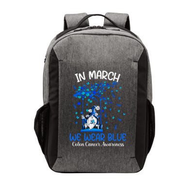 Gnome In March We Wear Blue Clothing Colon Cancer Awareness Gift Vector Backpack