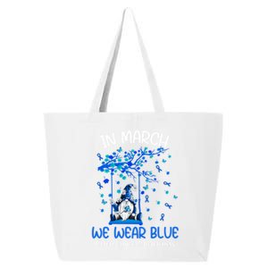 Gnome In March We Wear Blue Clothing Colon Cancer Awareness Gift 25L Jumbo Tote