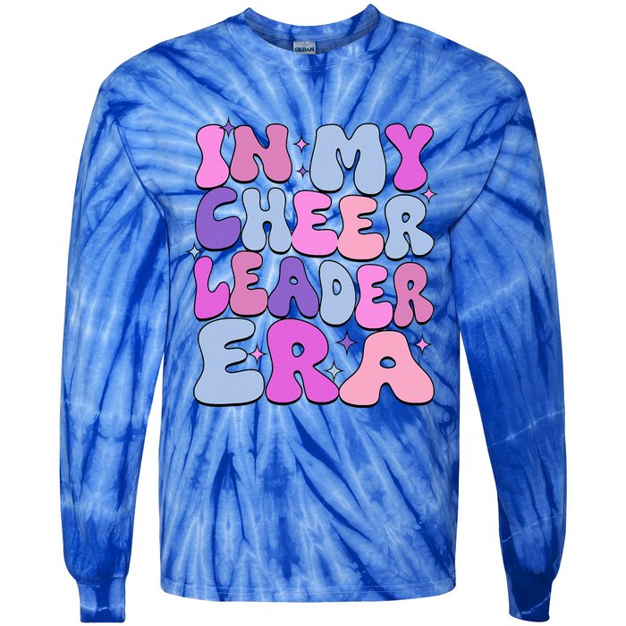 Groovy In My Cheer Coach Era Cheerleader Cheerleading Tie-Dye Long Sleeve Shirt