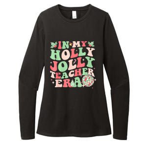 Groovy In My Holly Xmas Jolly Teacher Era Christmas Vibes Gift Womens CVC Long Sleeve Shirt