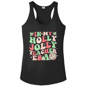 Groovy In My Holly Xmas Jolly Teacher Era Christmas Vibes Gift Ladies PosiCharge Competitor Racerback Tank