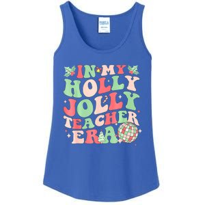 Groovy In My Holly Xmas Jolly Teacher Era Christmas Vibes Gift Ladies Essential Tank