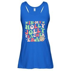 Groovy In My Holly Xmas Jolly Teacher Era Christmas Vibes Gift Ladies Essential Flowy Tank