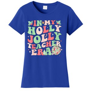 Groovy In My Holly Xmas Jolly Teacher Era Christmas Vibes Gift Women's T-Shirt