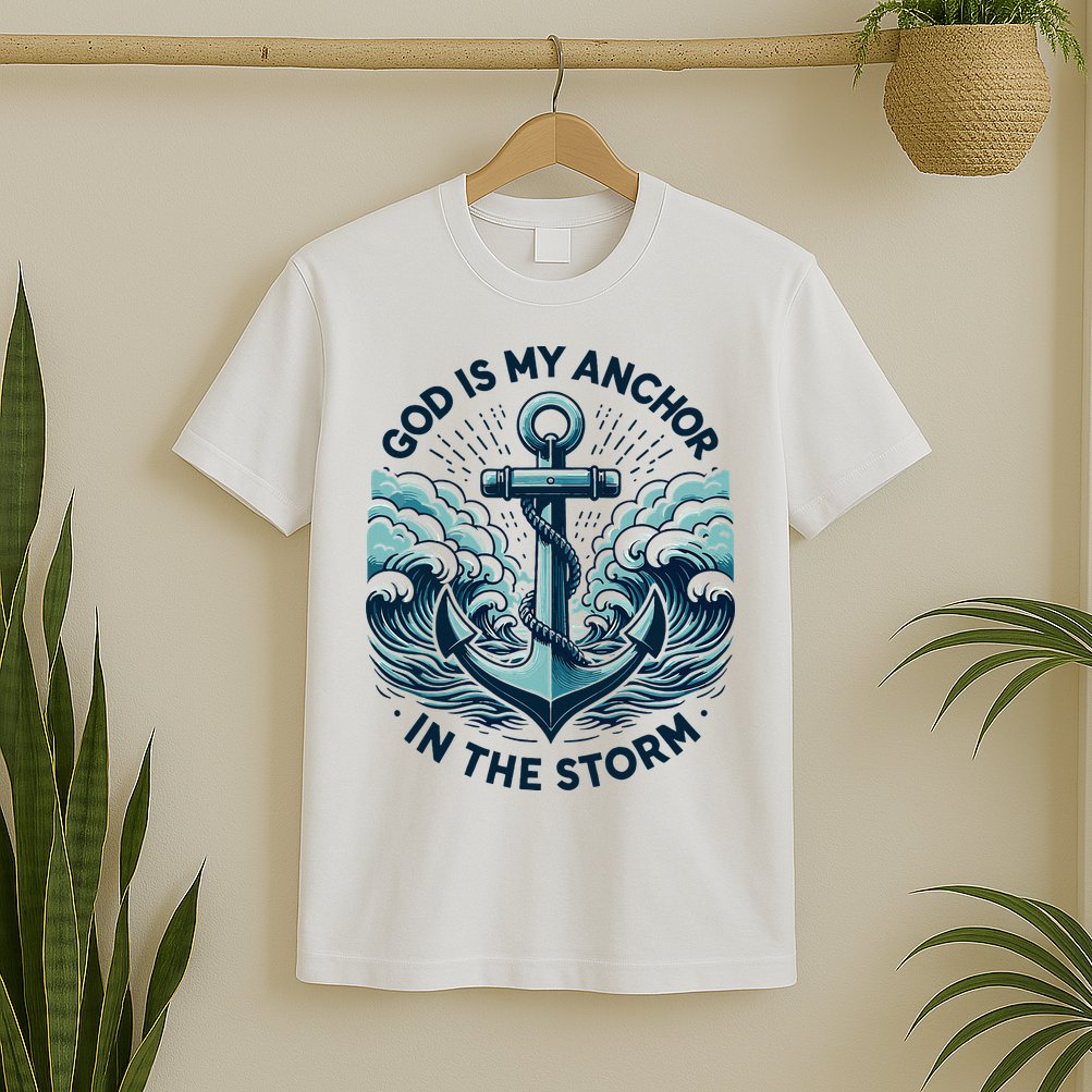 God Is My Anchor In The Storm Christian Jesus Christ Bible T-Shirt