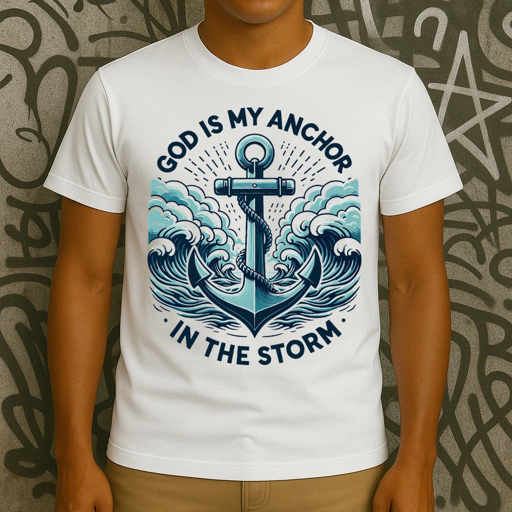God Is My Anchor In The Storm Christian Jesus Christ Bible T-Shirt