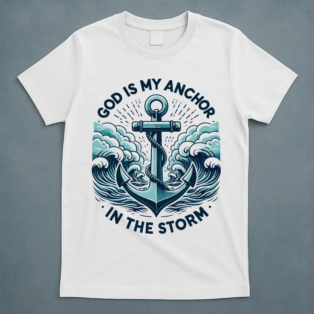 God Is My Anchor In The Storm Christian Jesus Christ Bible T-Shirt