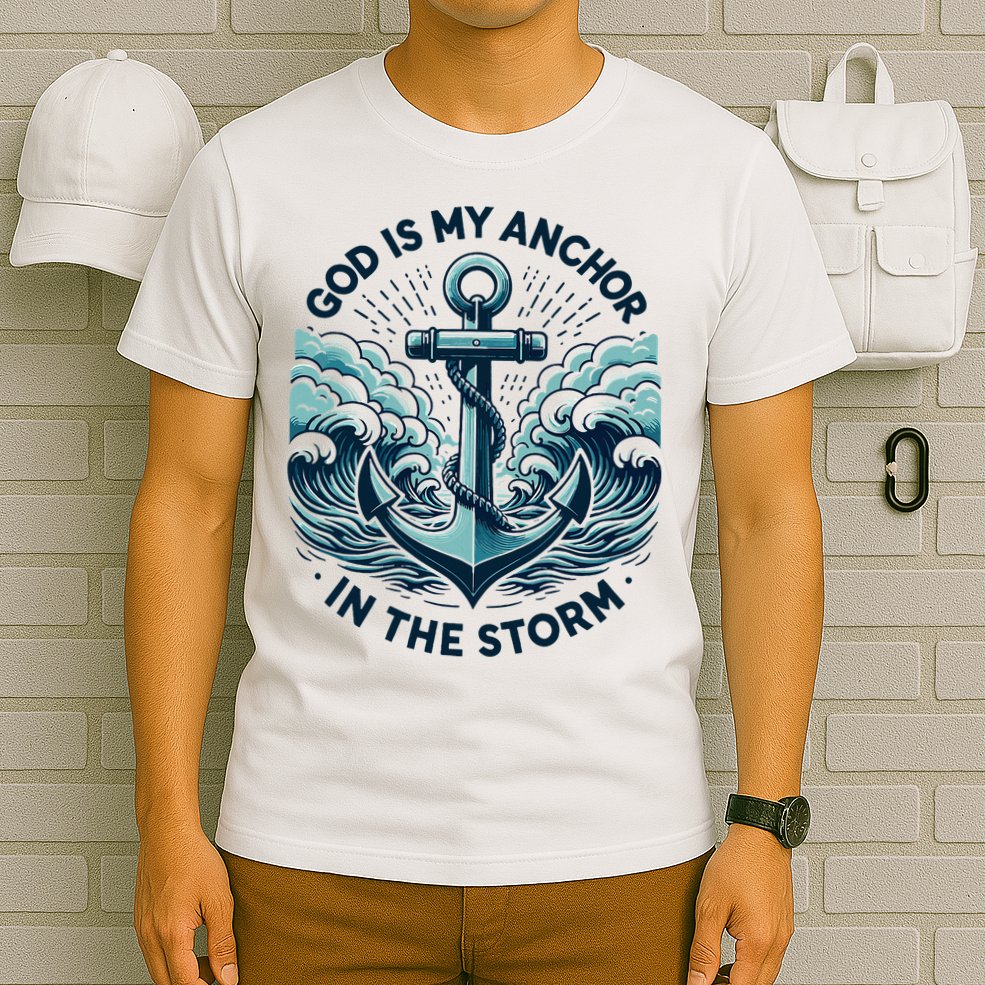 God Is My Anchor In The Storm Christian Jesus Christ Bible T-Shirt