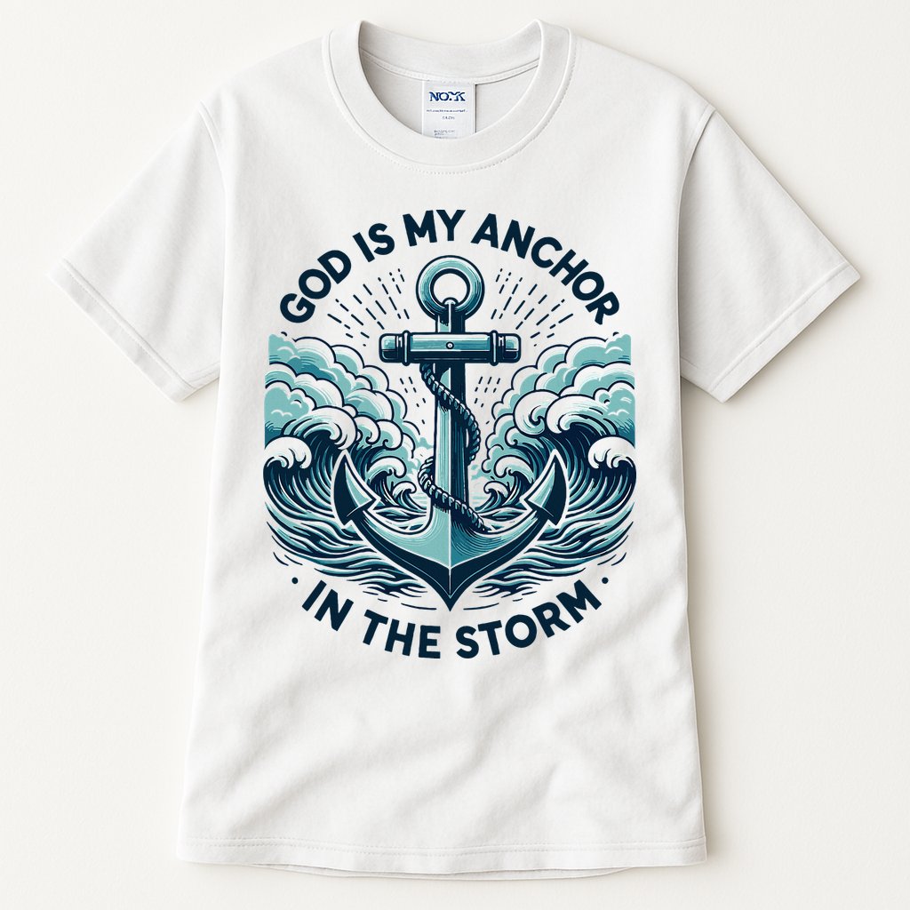 God Is My Anchor In The Storm Christian Jesus Christ Bible Tall T-Shirt