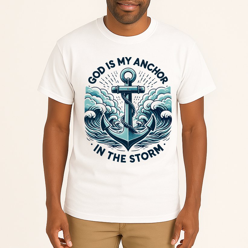 God Is My Anchor In The Storm Christian Jesus Christ Bible Tall T-Shirt
