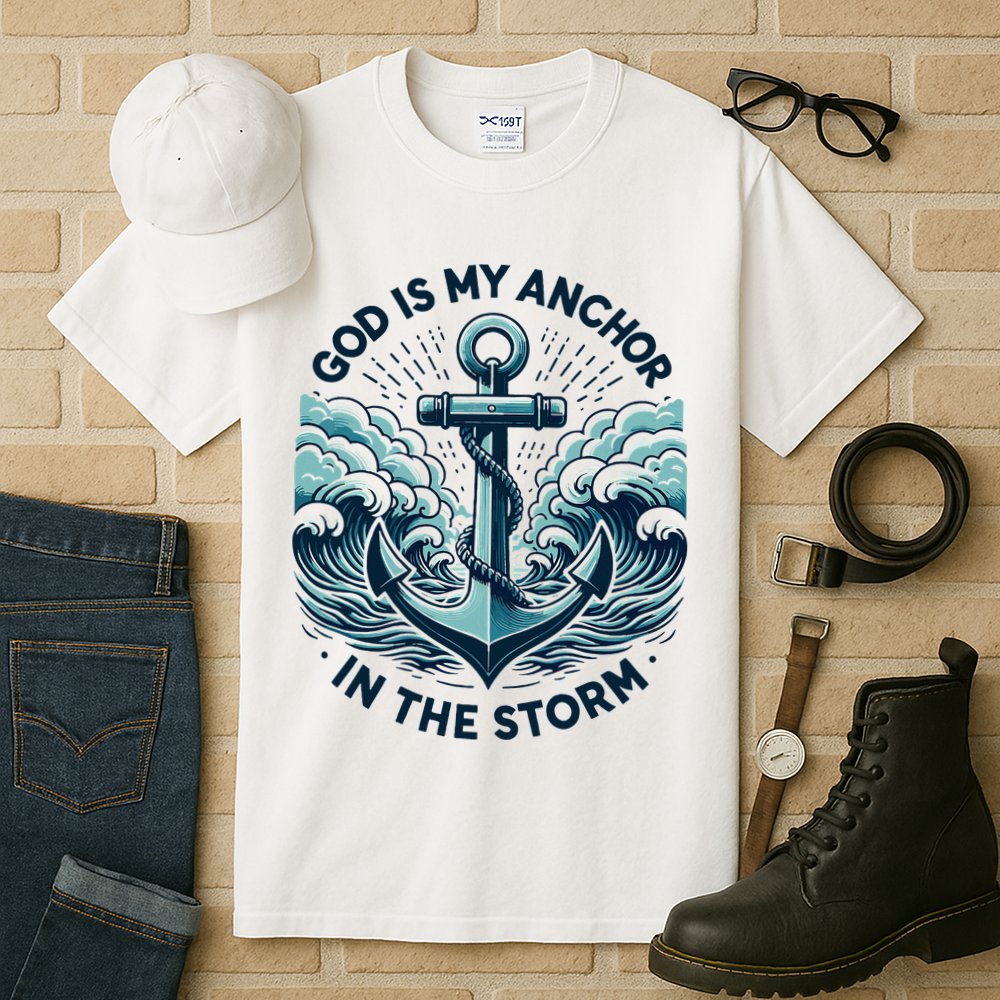 God Is My Anchor In The Storm Christian Jesus Christ Bible Tall T-Shirt