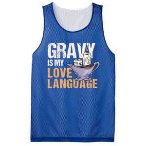 Gravy Is My Love Language Funny Thanksgiving Cute Gift Mesh Reversible Basketball Jersey Tank