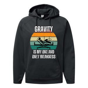 Gravity Is My One And Only Weakness Broken BoneInjury Performance Fleece Hoodie