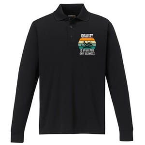 Gravity Is My One And Only Weakness Broken BoneInjury Performance Long Sleeve Polo