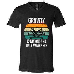 Gravity Is My One And Only Weakness Broken BoneInjury V-Neck T-Shirt