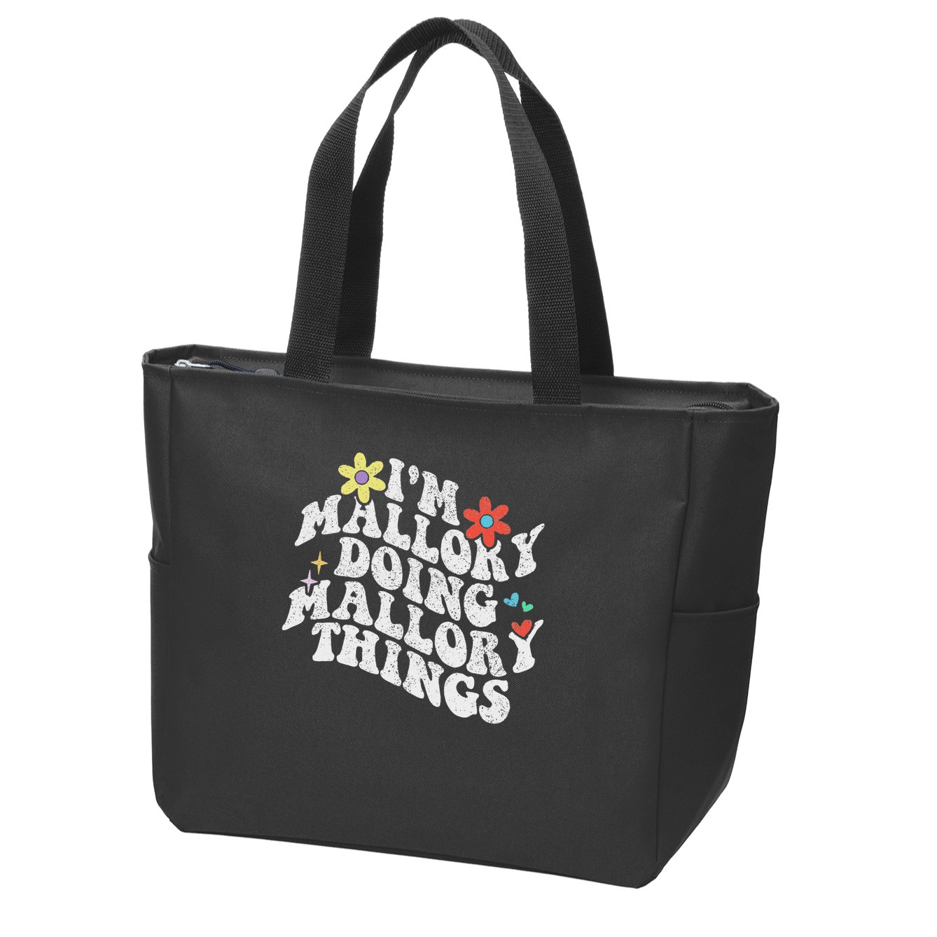 Groovy Im Mallory Doing Mallory Things Funny Mother's Day Zip Tote Bag