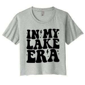 Groovy In My Lake Era Lake Vacation Camping Life Retro Great Gift Women's Crop Top Tee