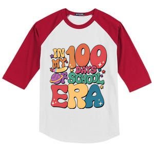 Groovy In My 100 Days Of School Era Kids Colorblock Raglan Jersey