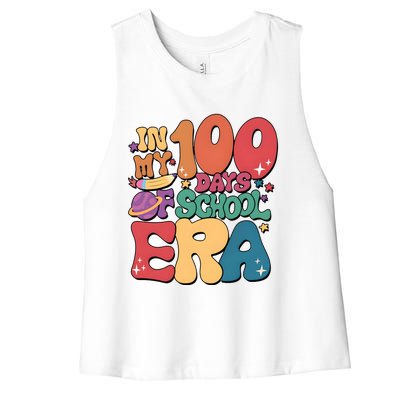 Groovy In My 100 Days Of School Era Women's Racerback Cropped Tank