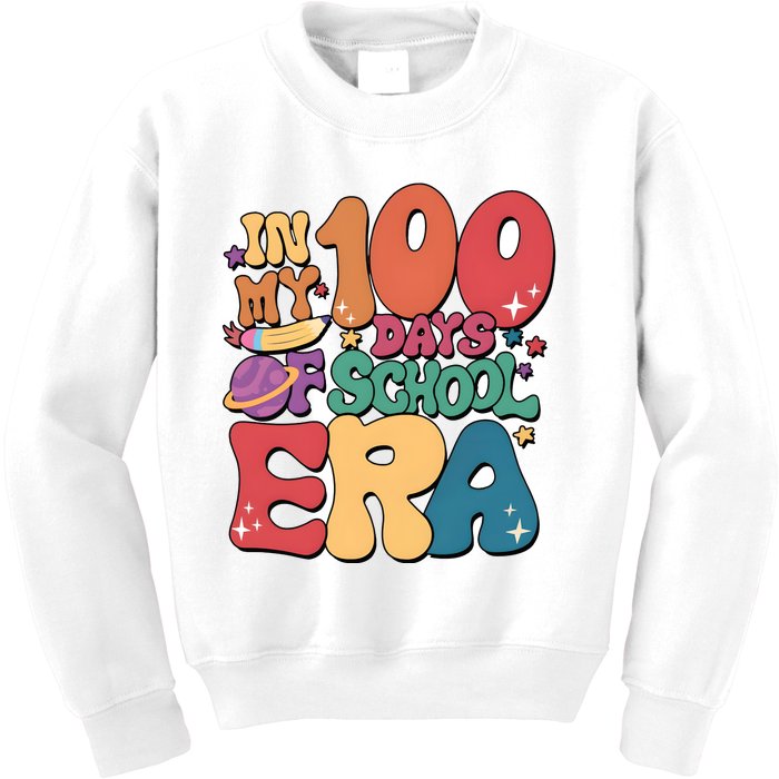 Groovy In My 100 Days Of School Era Kids Sweatshirt