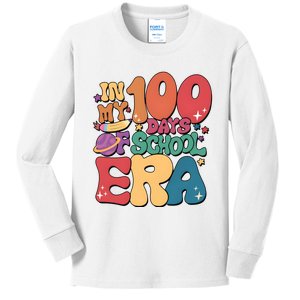 Groovy In My 100 Days Of School Era Kids Long Sleeve Shirt