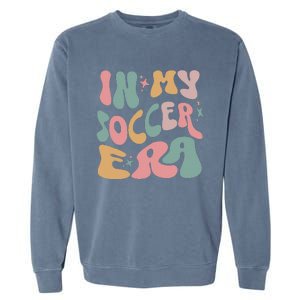 Groovy In My Soccer Era Cute Garment-Dyed Sweatshirt