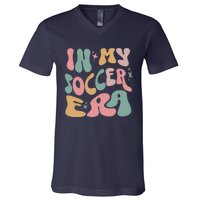 Groovy In My Soccer Era Cute V-Neck T-Shirt