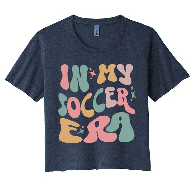 Groovy In My Soccer Era Cute Women's Crop Top Tee