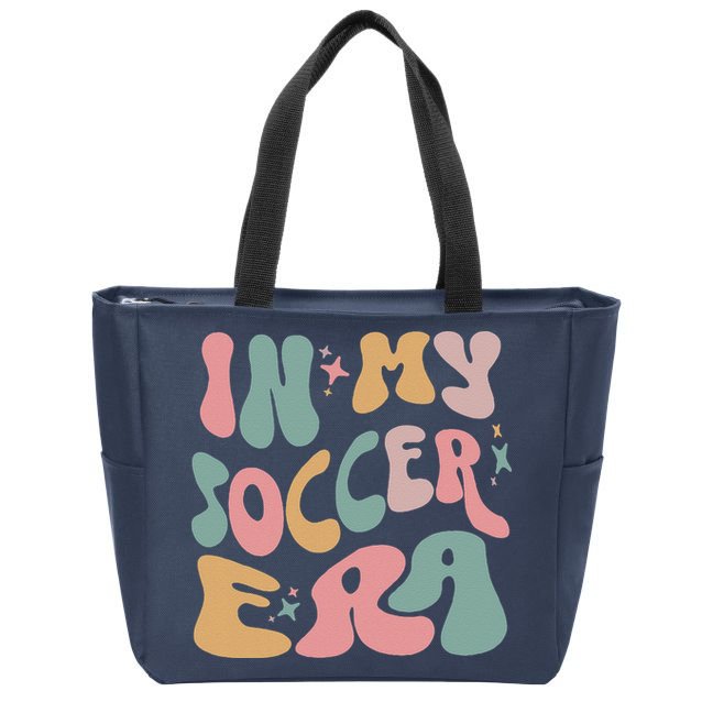 Groovy In My Soccer Era Cute Zip Tote Bag