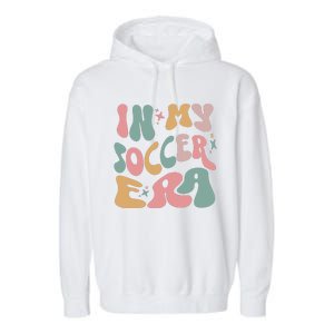 Groovy In My Soccer Era Cute Garment-Dyed Fleece Hoodie