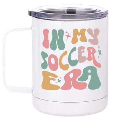 Groovy In My Soccer Era Cute 12 oz Stainless Steel Tumbler Cup