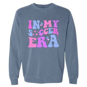 Groovy In My Soccer Era Soccer Player Cute Garment-Dyed Sweatshirt