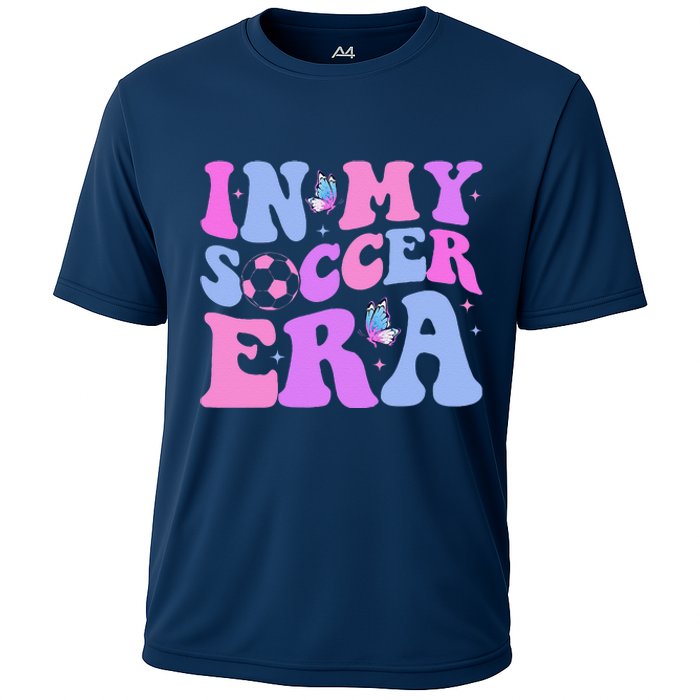 Groovy In My Soccer Era Soccer Player Cute Cooling Performance Crew T-Shirt