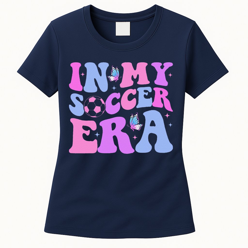 Groovy In My Soccer Era Soccer Player Cute Womens T-Shirt