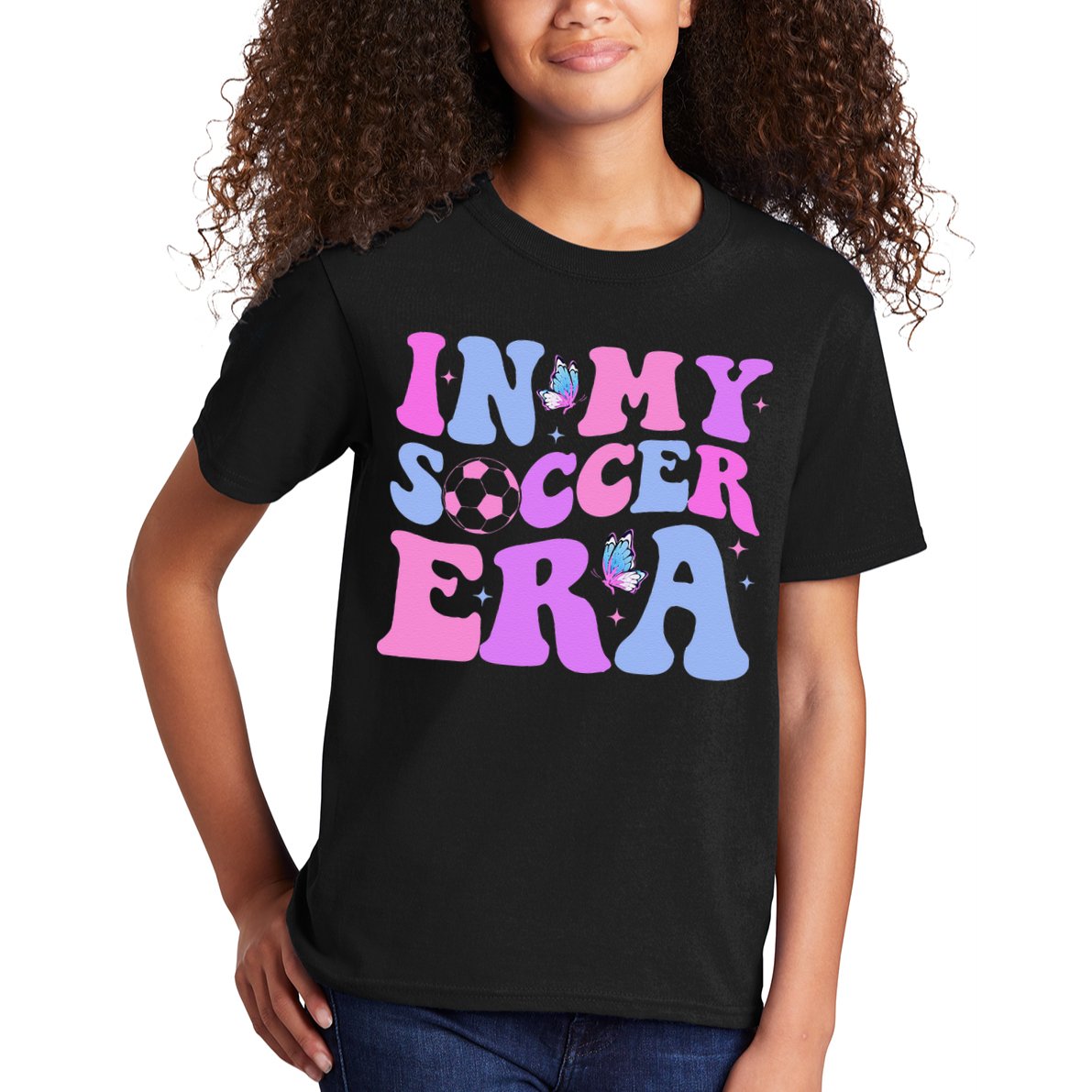 Groovy In My Soccer Era Soccer Player Cute Kids T-Shirt