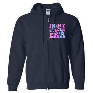 Groovy In My Soccer Era Soccer Player Cute Full Zip Hoodie